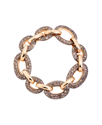 Pulsera oro rosa y brillantes