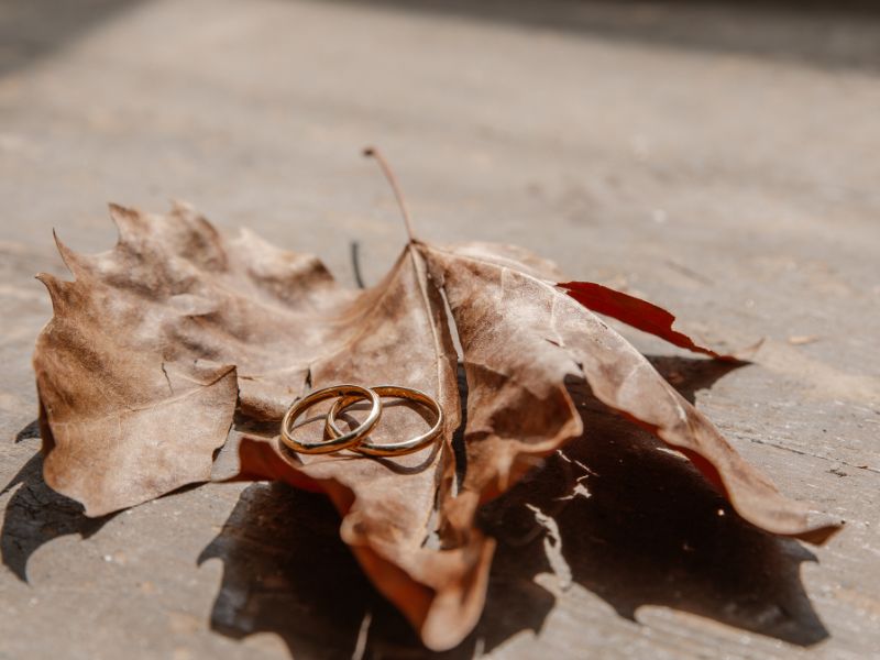 alianzas para combinar con el vestido de novia